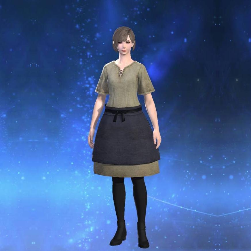 Stained Chef's Apron's gearset image female.