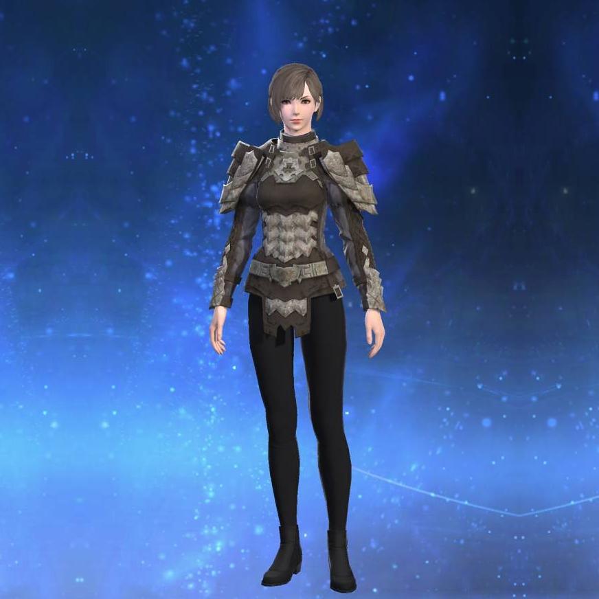 Blackened Scale Mail's gearset image female.