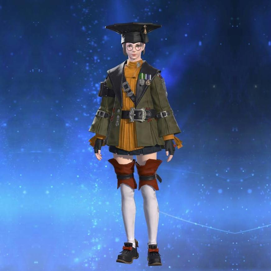 Augmented Scholar's Gown's gearset image female.