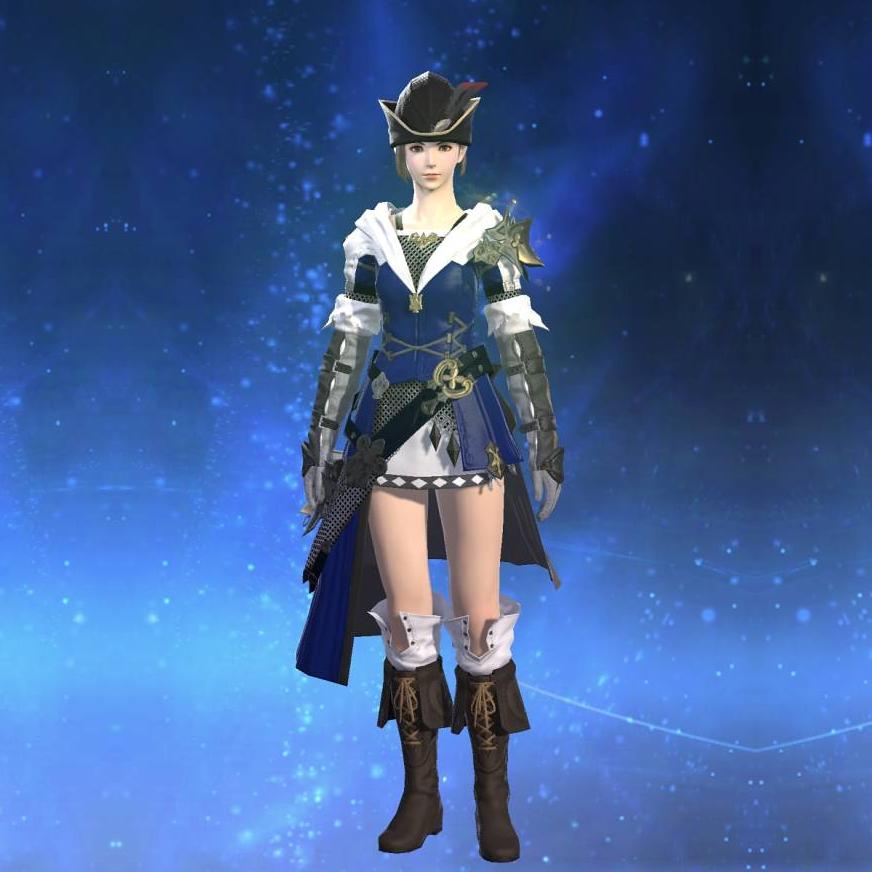 Augmented Saurian Tabard of Aiming's gearset image female.