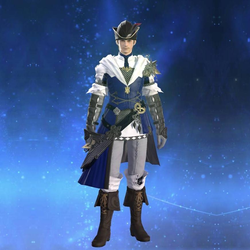 Augmented Saurian Tabard of Aiming's gearset image male.
