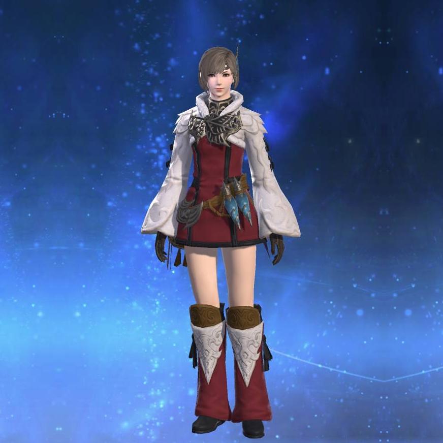 Astral Silk Doublet of Healing's gearset image female.