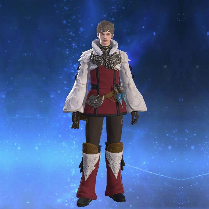 Astral Silk Doublet of Healing's gearset image male.