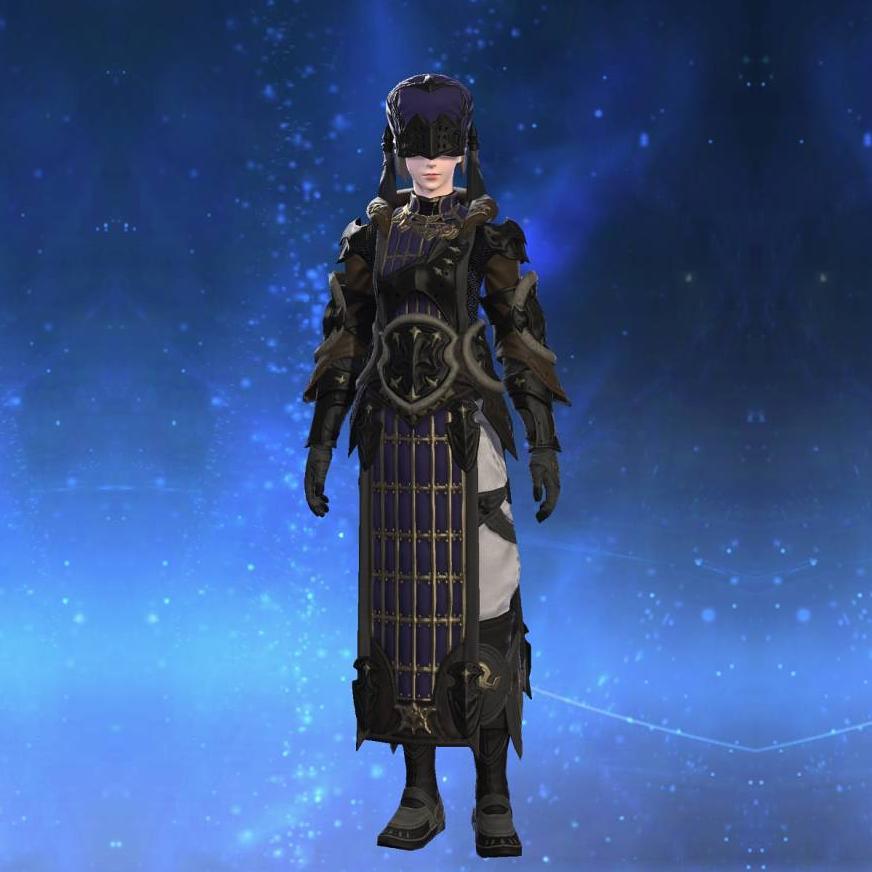 Ishgardian Outrider's Cyclas's gearset image female.