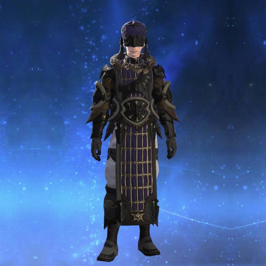 Ishgardian Outrider's Cyclas's gearset image male.