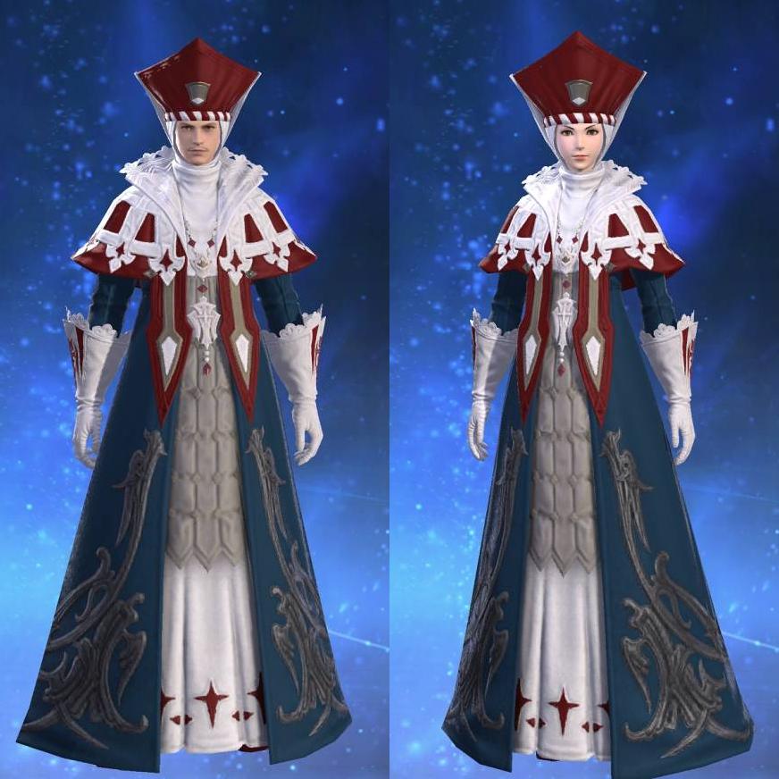 Ishgardian Chaplain's Alb's gearset image.