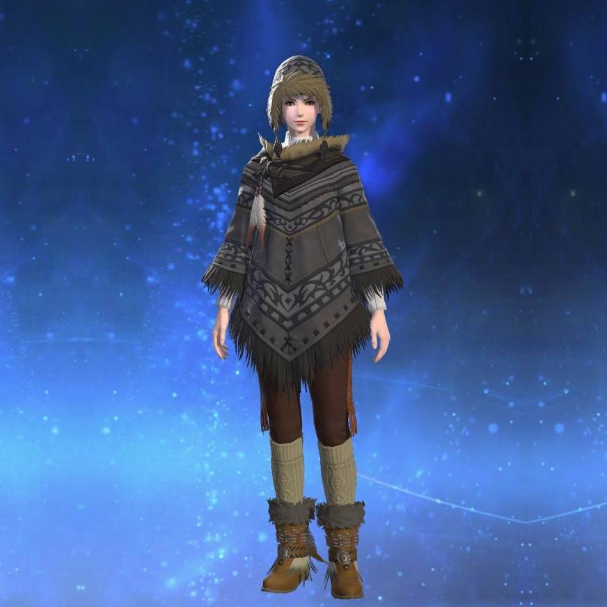 Cashmere Poncho's gearset image female.