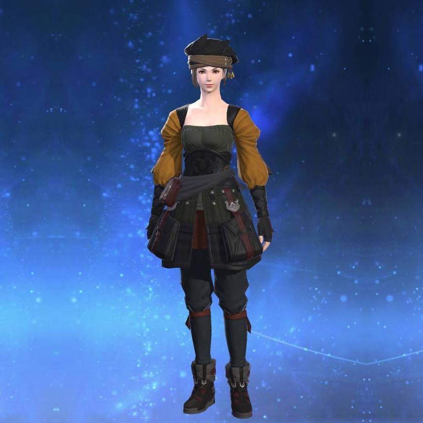 Chimerical Felt Doublet of Crafting's gearset image female.