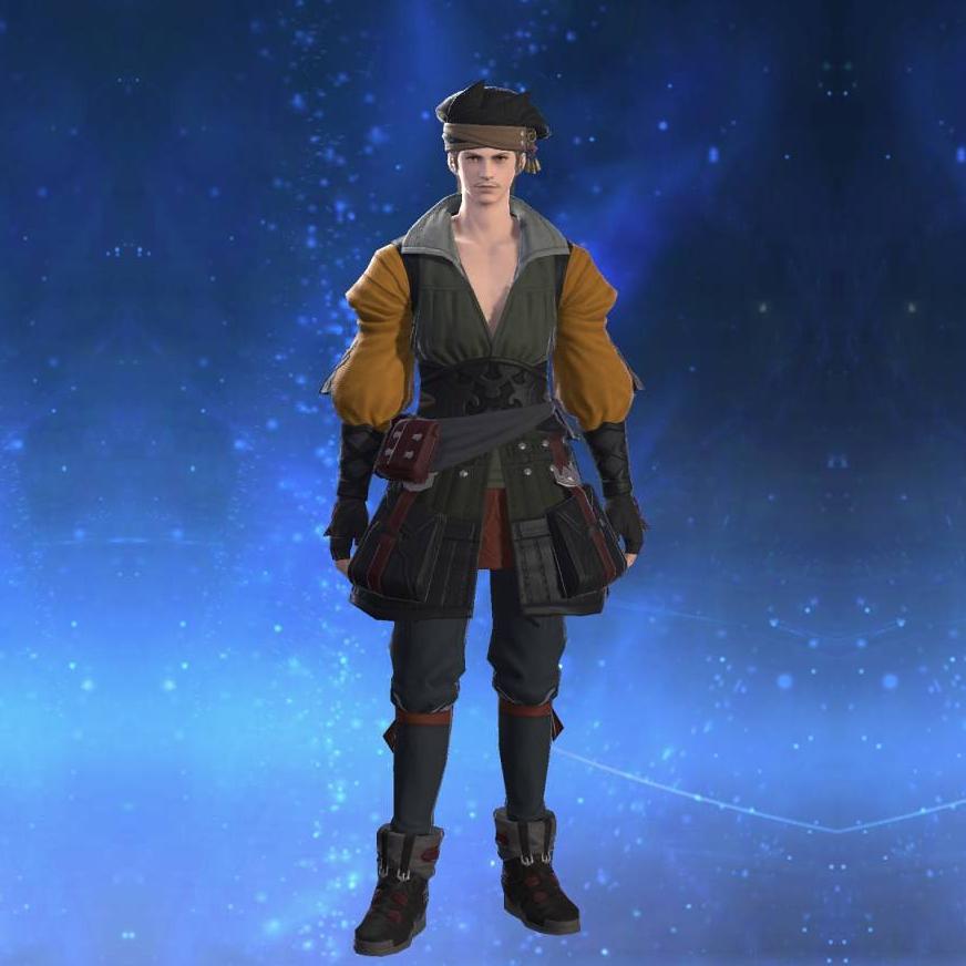 Chimerical Felt Doublet of Crafting's gearset image male.