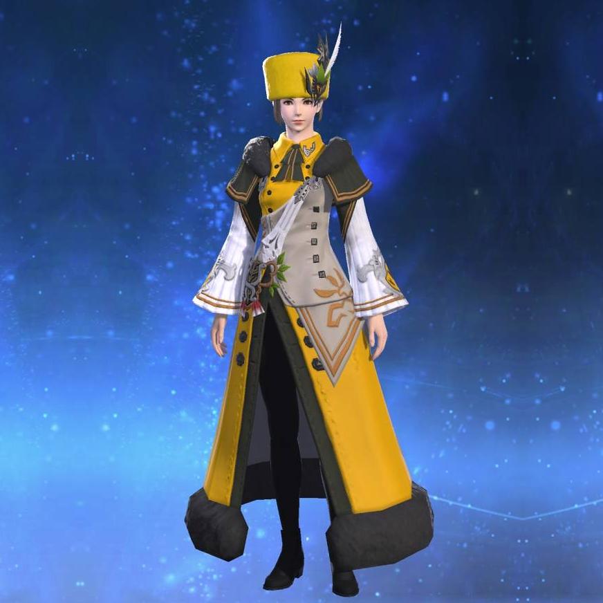 Serpent Lieutenant's Coat's gearset image female.