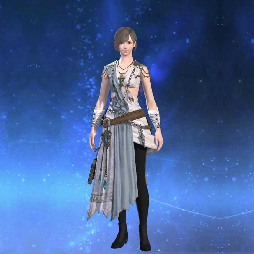 Ornate Star Velvet Himation of Healing's gearset image female.