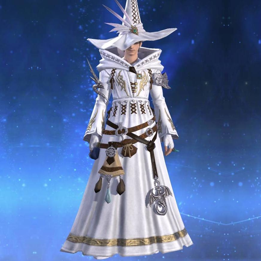 Dravanian Robe of Healing's gearset image male.