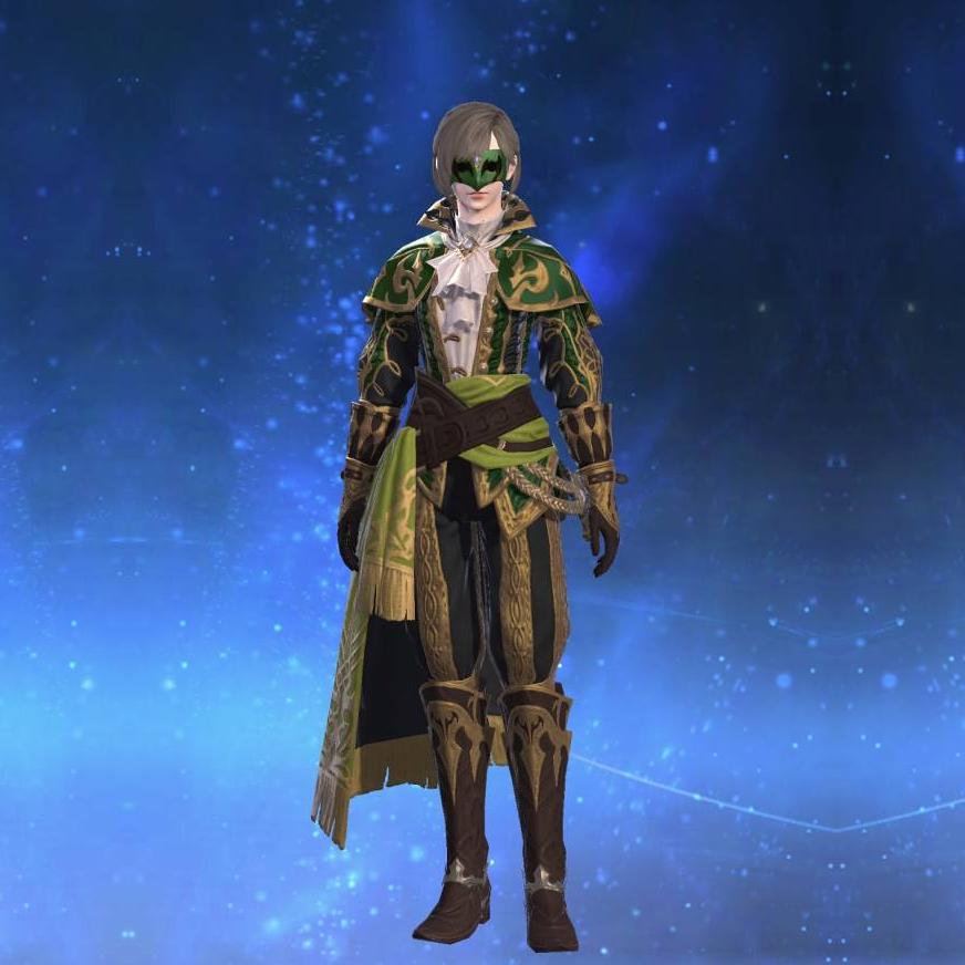 Hallowed Ramie Doublet of Aiming's gearset image female.