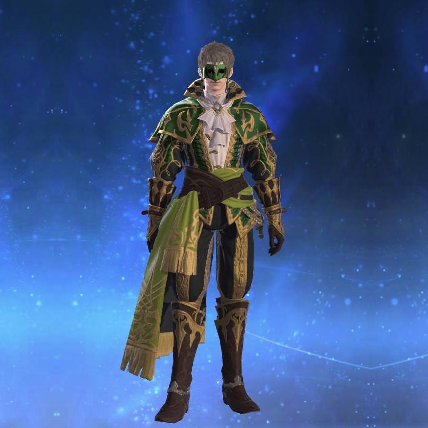 Hallowed Ramie Doublet of Aiming's gearset image male.