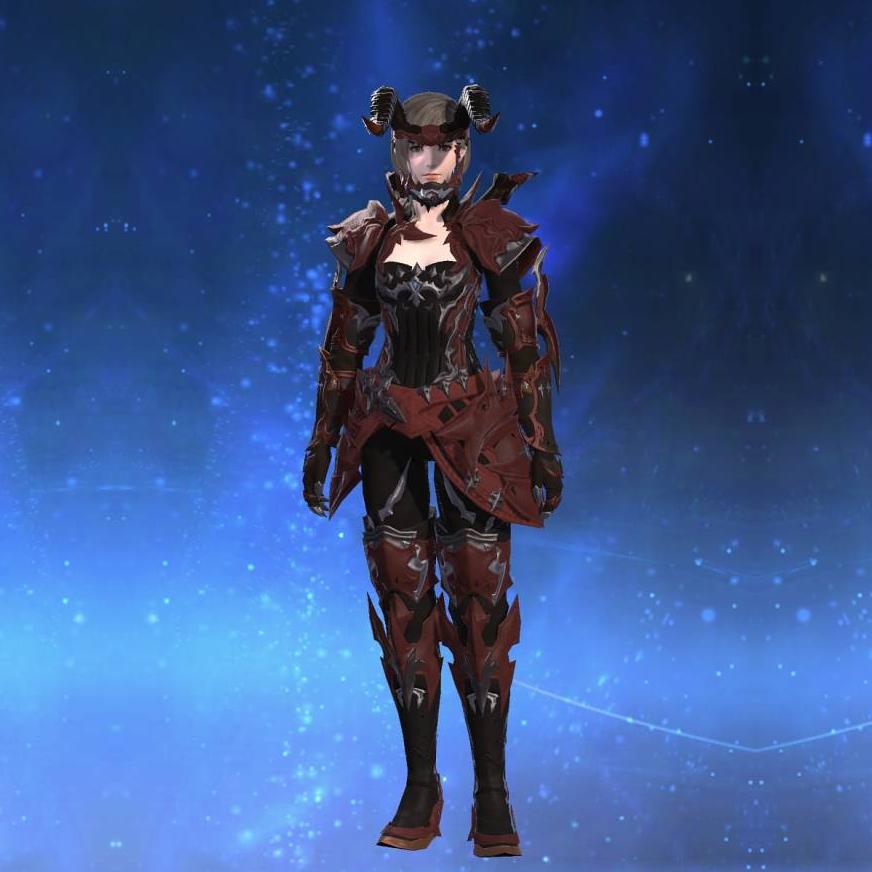 Augmented Hellfire Mail of Striking's gearset image female.