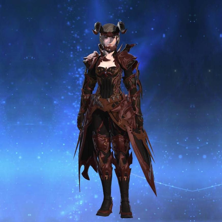 Augmented Hellfire Armor of Fending's gearset image female.