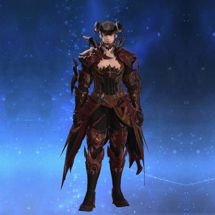 Augmented Hellfire Armor of Fending's gearset image male.