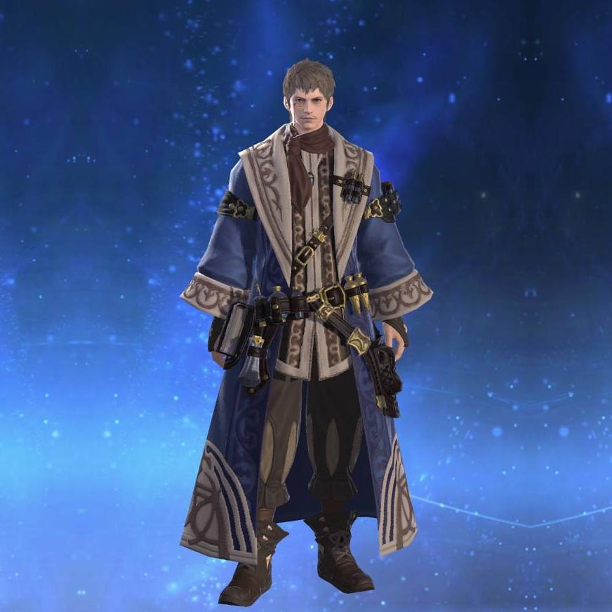 Ramie Robe of Healing's gearset image male.