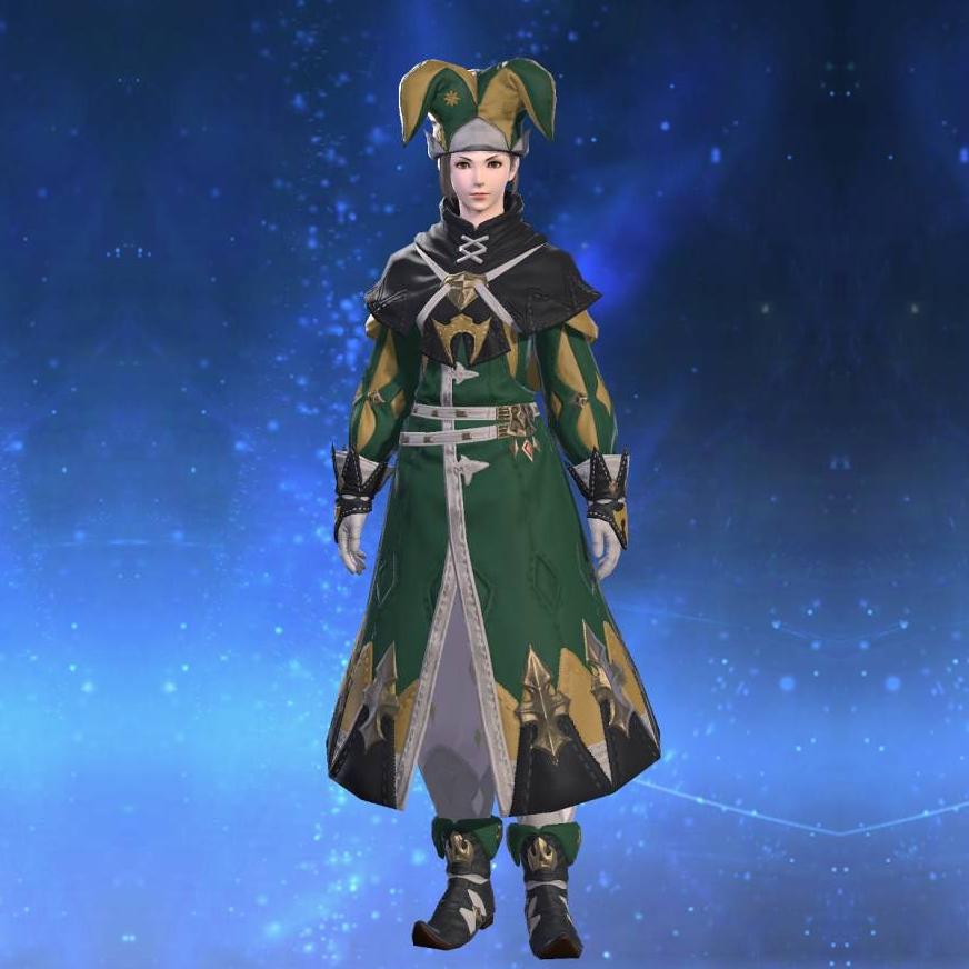 Rainbow Robe of Aiming's gearset image female.