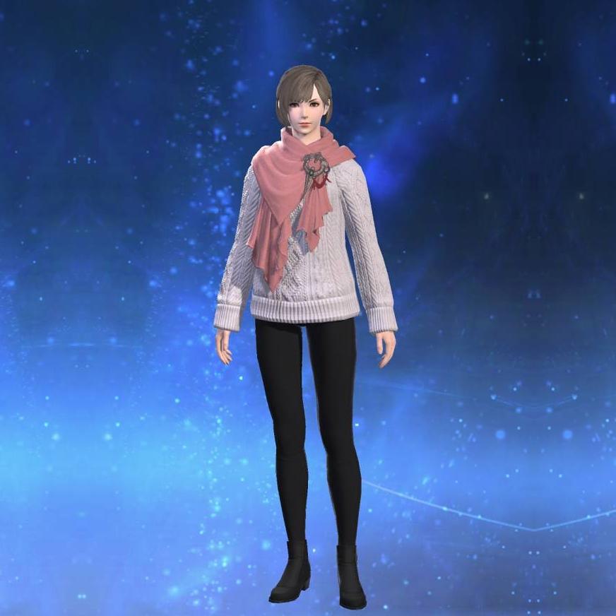 Adventuring Sweater's gearset image female.