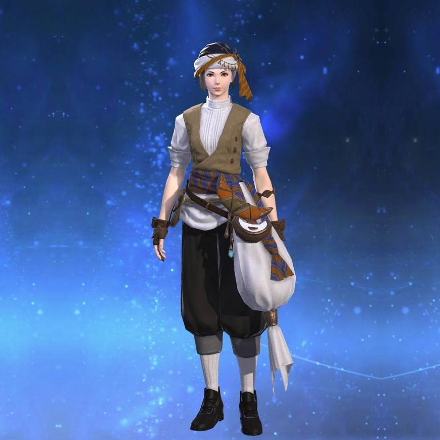 Augmented Ala Mhigan Doublet of Crafting's gearset image female.