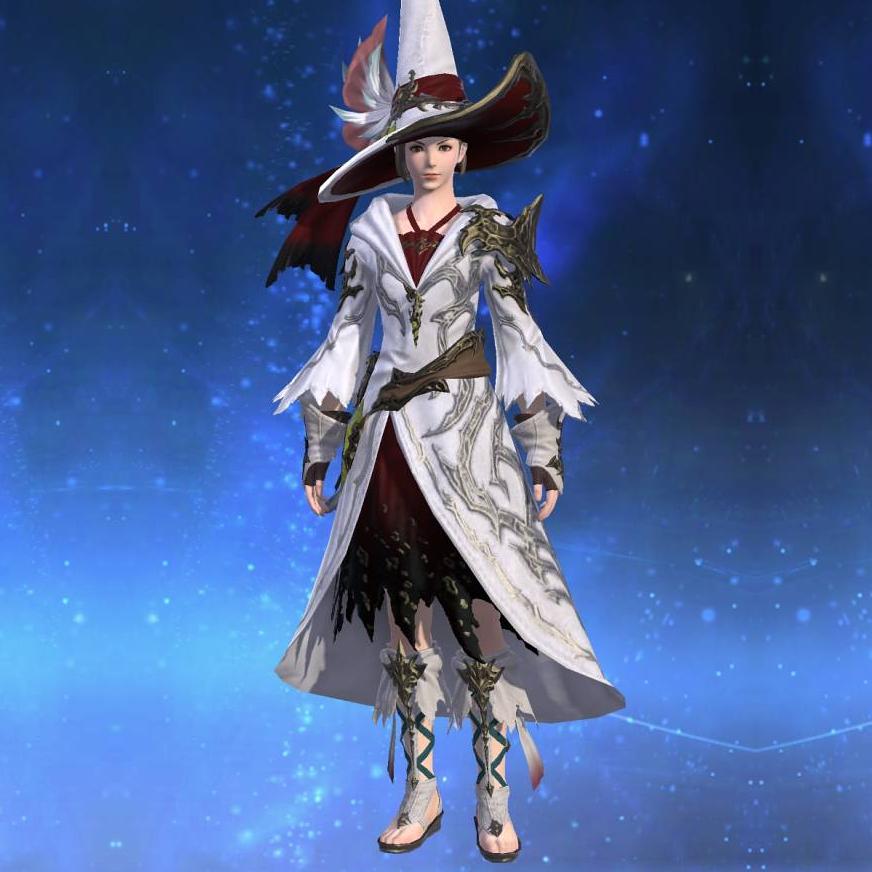Indigo Ramie Robe of Healing's gearset image female.