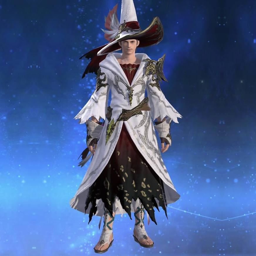 Indigo Ramie Robe of Healing's gearset image male.