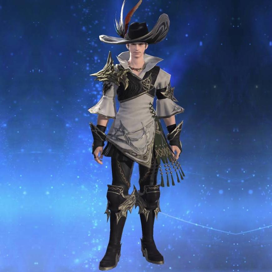 Indigo Ramie Tabard of Aiming's gearset image male.