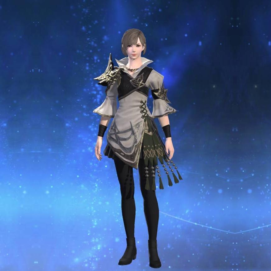 Ornate Indigo Ramie Tabard of Aiming's gearset image female.