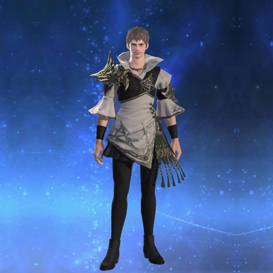 Ornate Indigo Ramie Tabard of Aiming's gearset image male.