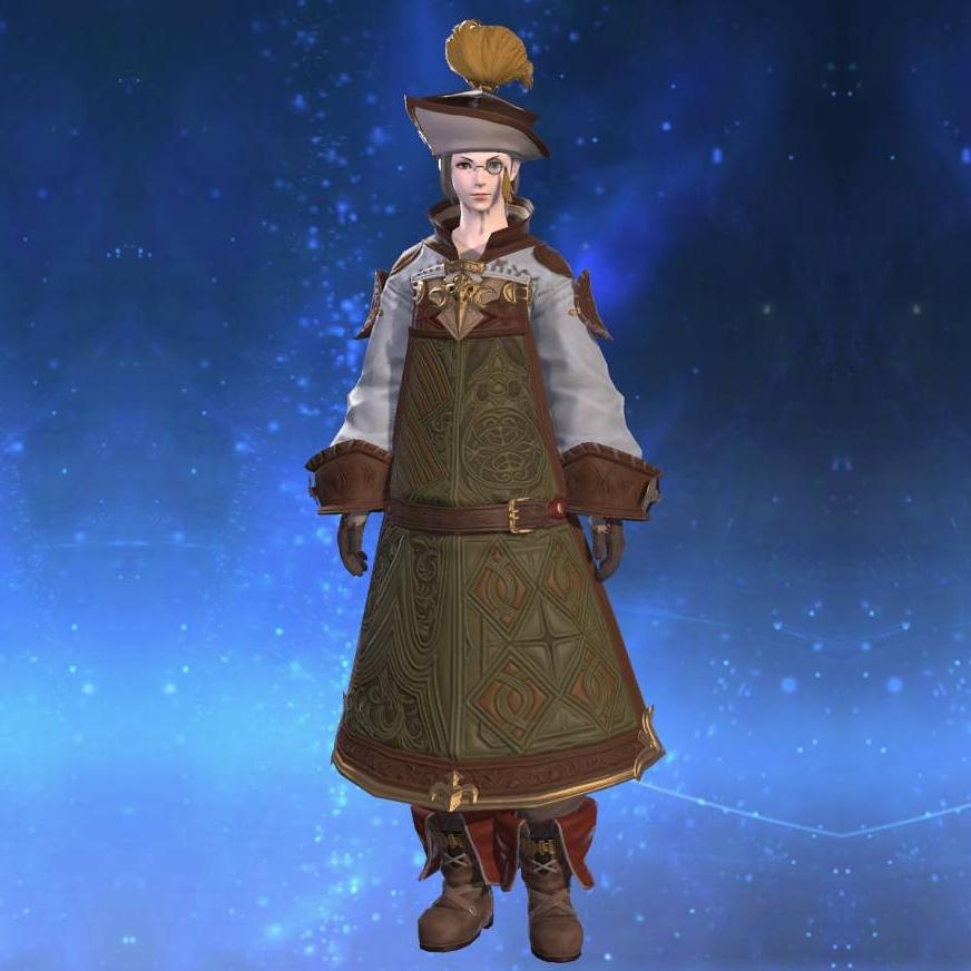 Ivalician Chemist's Robe's gearset image female.
