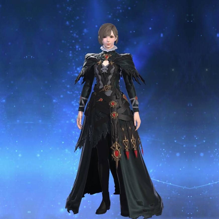 Ornate True Linen Robe of Casting's gearset image female.