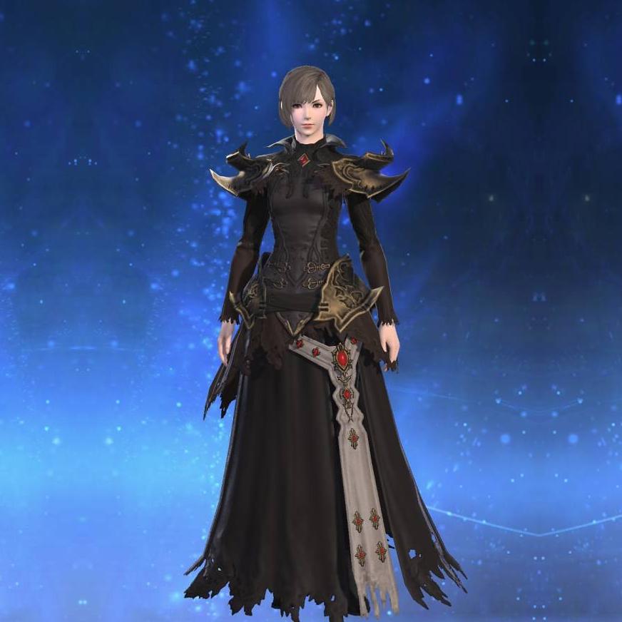 Ornate Nightsteel Armor of Fending's gearset image female.