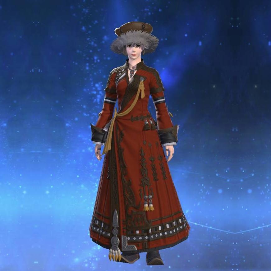 Nomad's Coat of Striking's gearset image female.