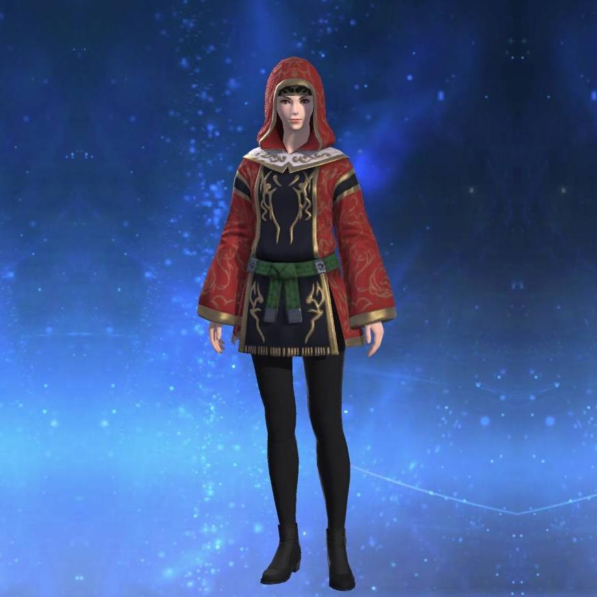 Vermilion Cloak of Casting's gearset image female.