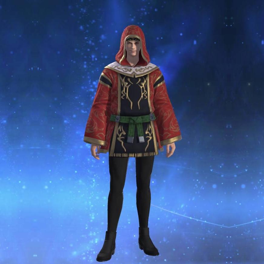 Vermilion Cloak of Casting's gearset image male.