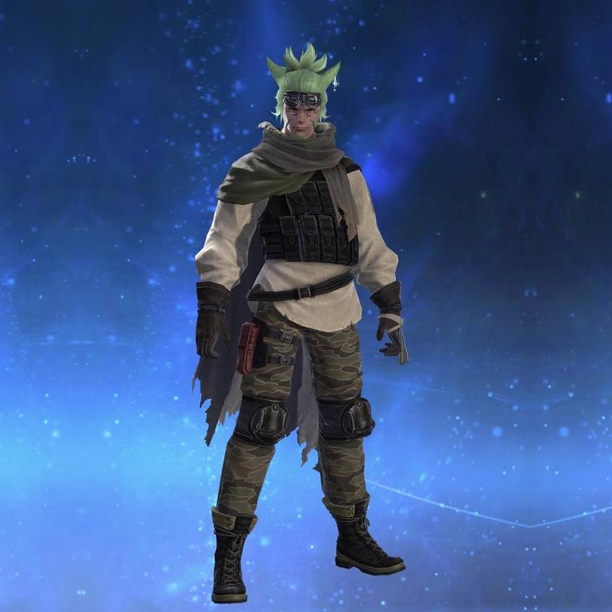 Obsolete Android's Cloak of Aiming's gearset image male model.