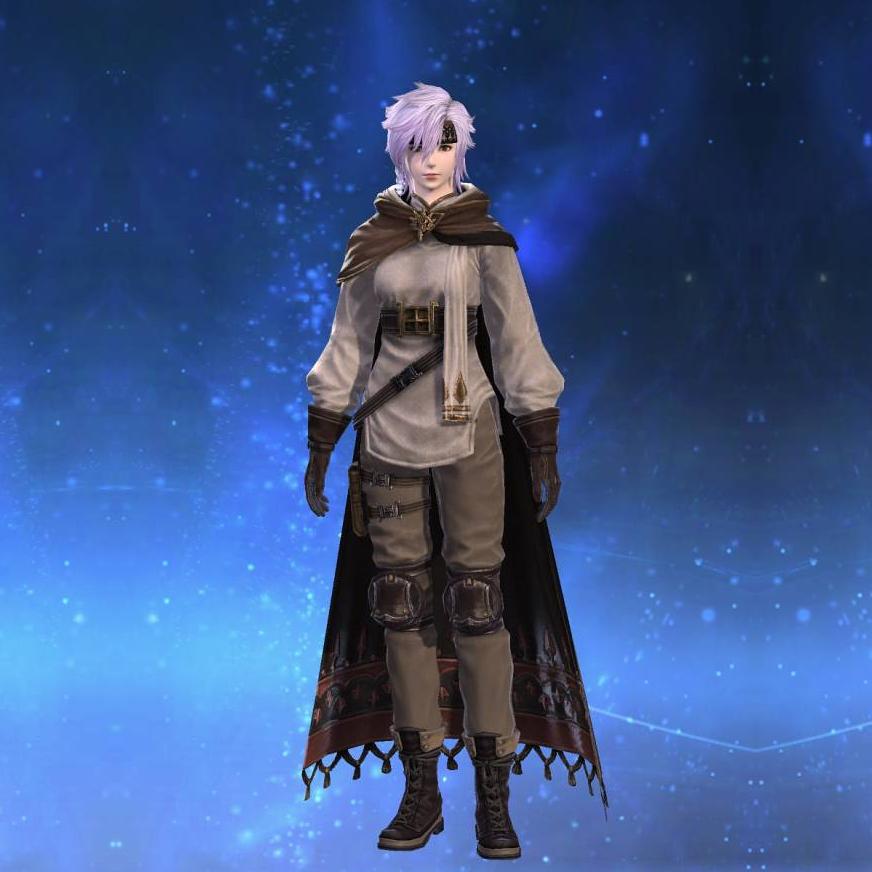 Obsolete Android's Cloak of Striking's gearset image female model.