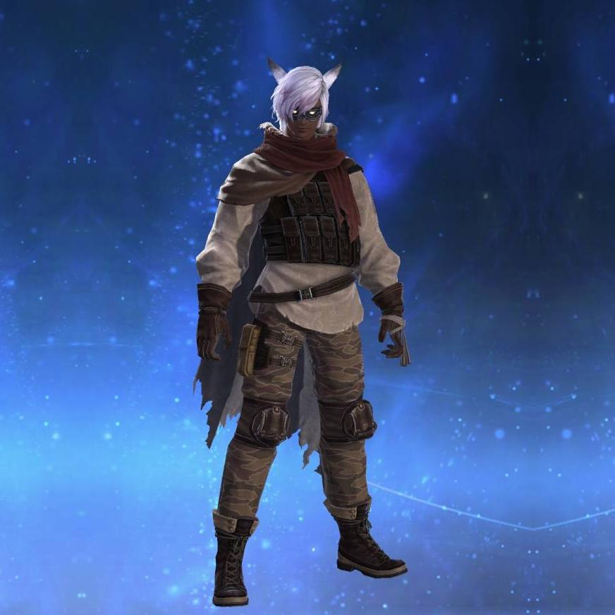 Obsolete Android's Cloak of Striking's gearset image male model.
