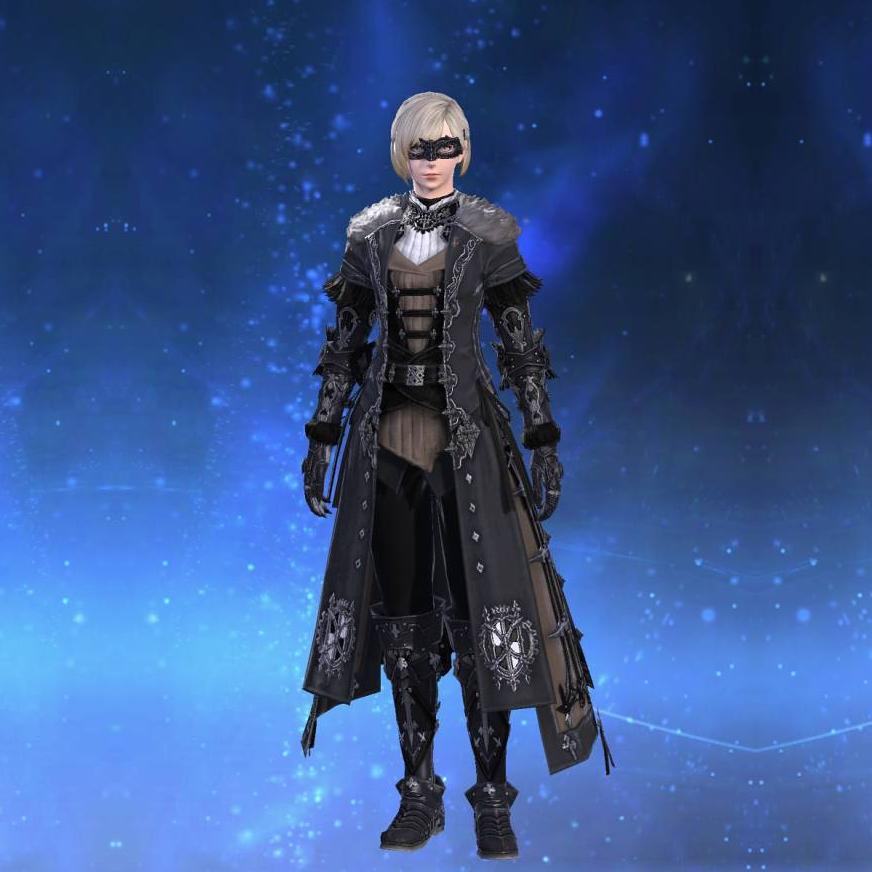 Edenmorn Coat of Aiming's gearset image female model.