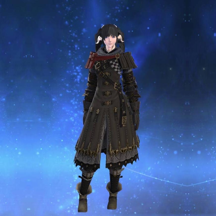 Augmented Crystarium Tabard of Fending's gearset image female model.