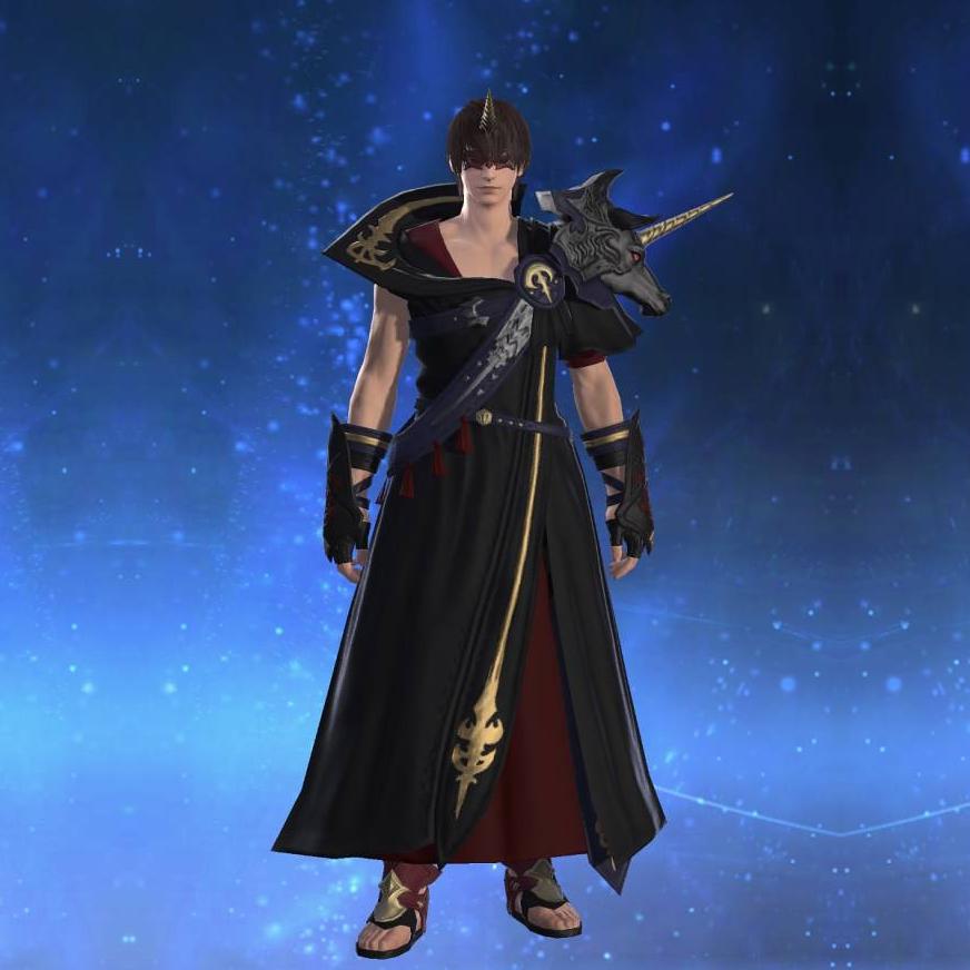 Scarlet Moko Robe of the Last Unicorn's gearset image male.