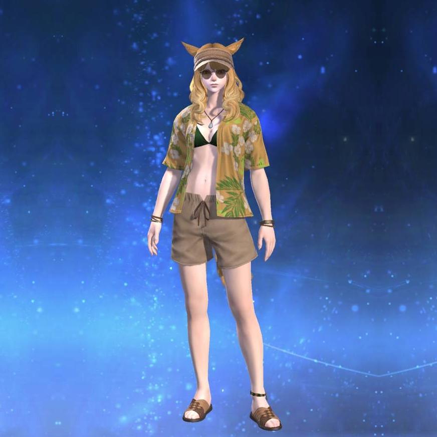 Isle Vacationer's Shirt's gearset image female model.