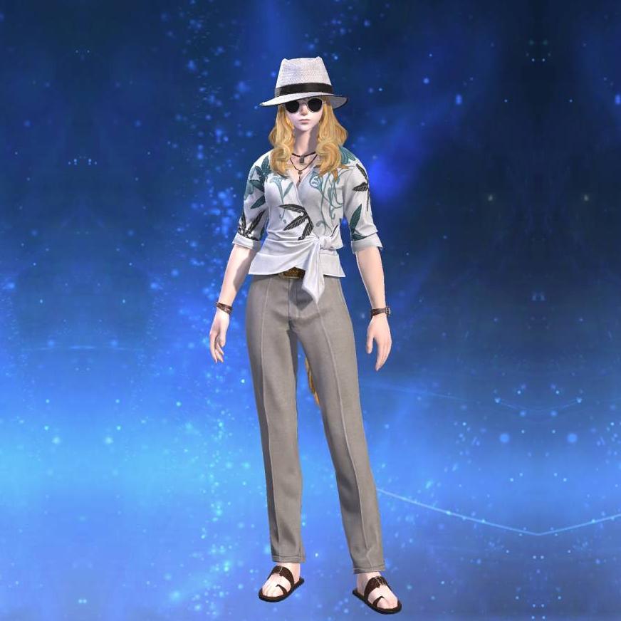 Island Resort Shirt's gearset image female model.