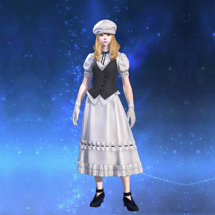 Salon Server's Dress Vest's gearset image female model.