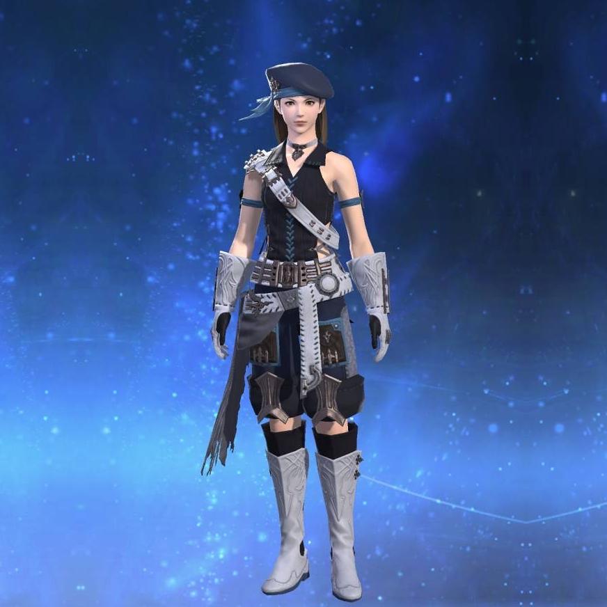 Scarlet Moko Vest of Gathering's gearset image female.