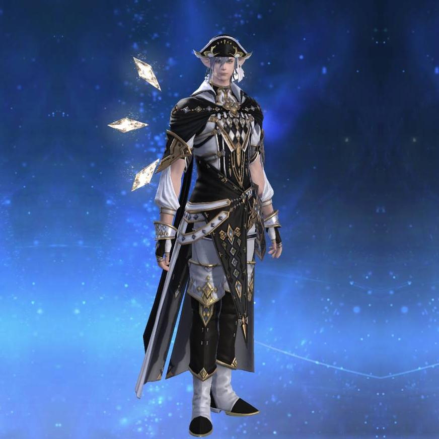 Ascension Cloak of Striking's gearset image male model.