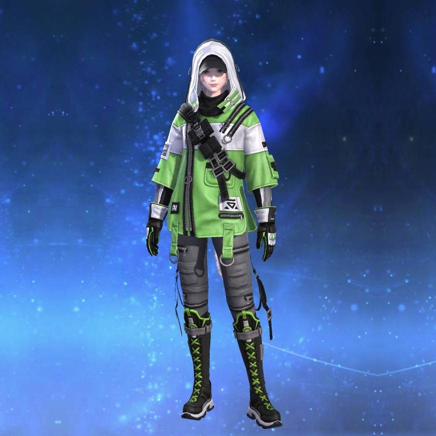 Model C-1 Tactical Shirt's gearset image female model.