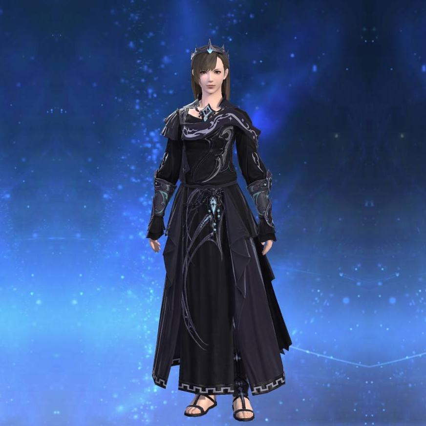 Theogonic Robe of Casting's gearset image female.