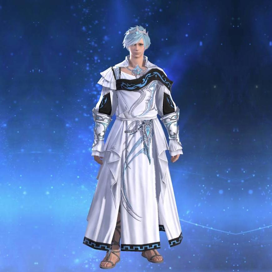 Theogonic Robe of Healing's gearset image male model.